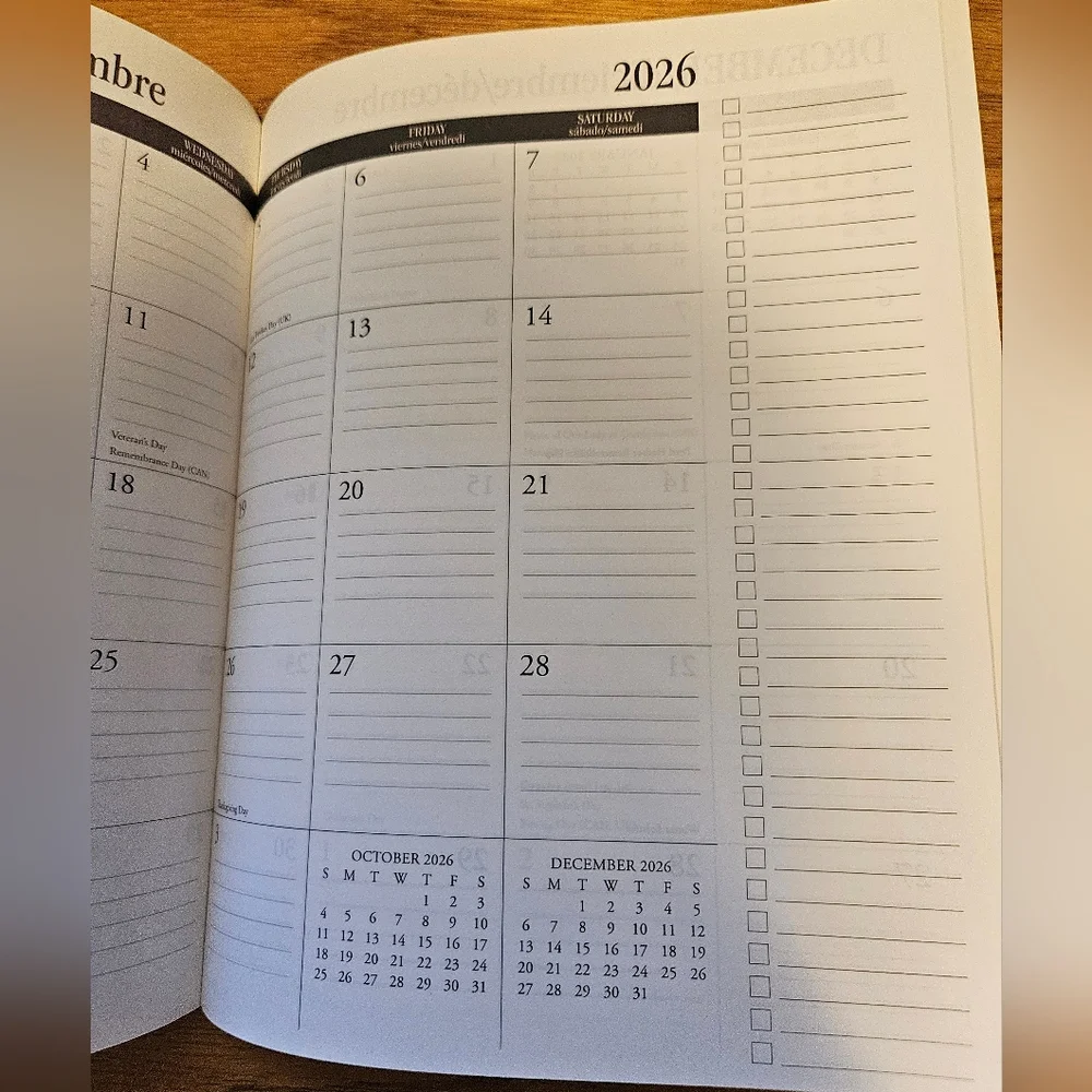 2026 Blue Planner with Rainbow Stripes - Daily Home Office Planner